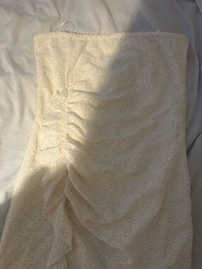 Revolution Strapless Lace Dress in Ivory